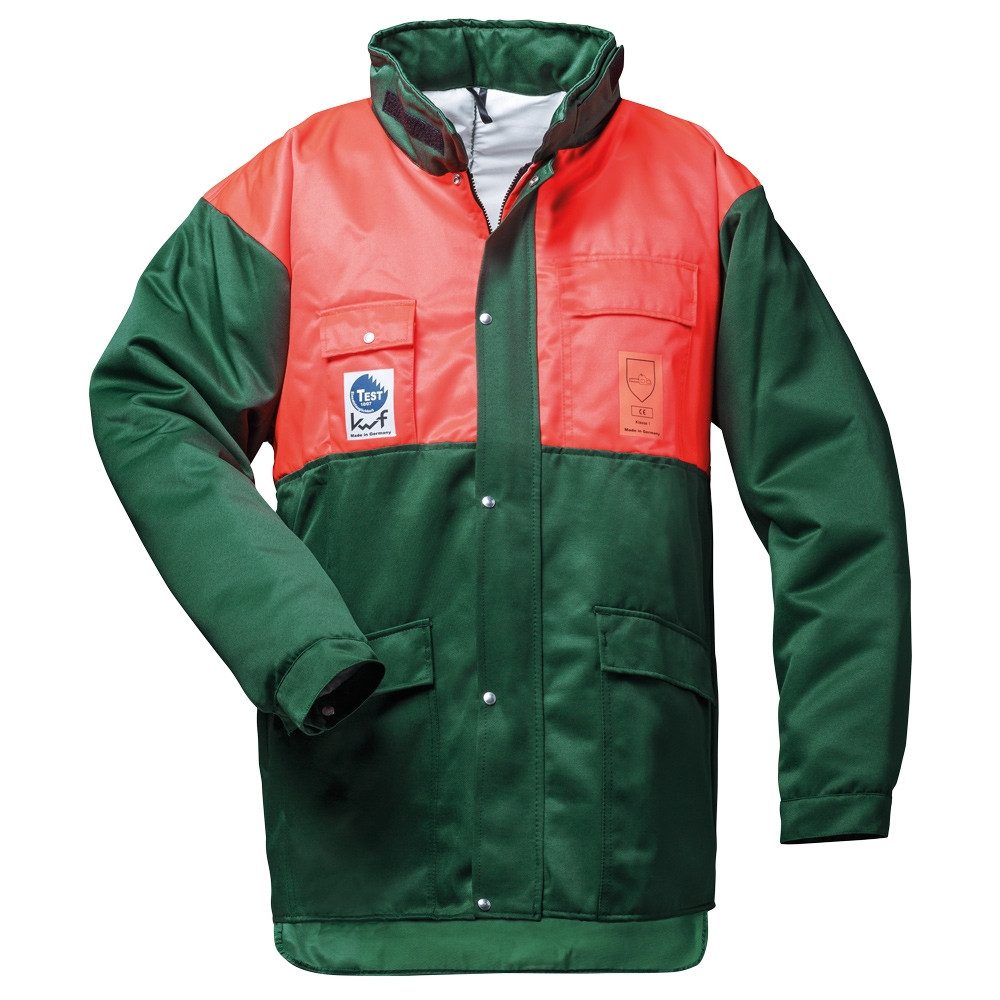 Schutzjacke BUCHE Forst Schnittschutz-Jacke, EN 381 - 10 + 11, Grün/Orange, Gr.M