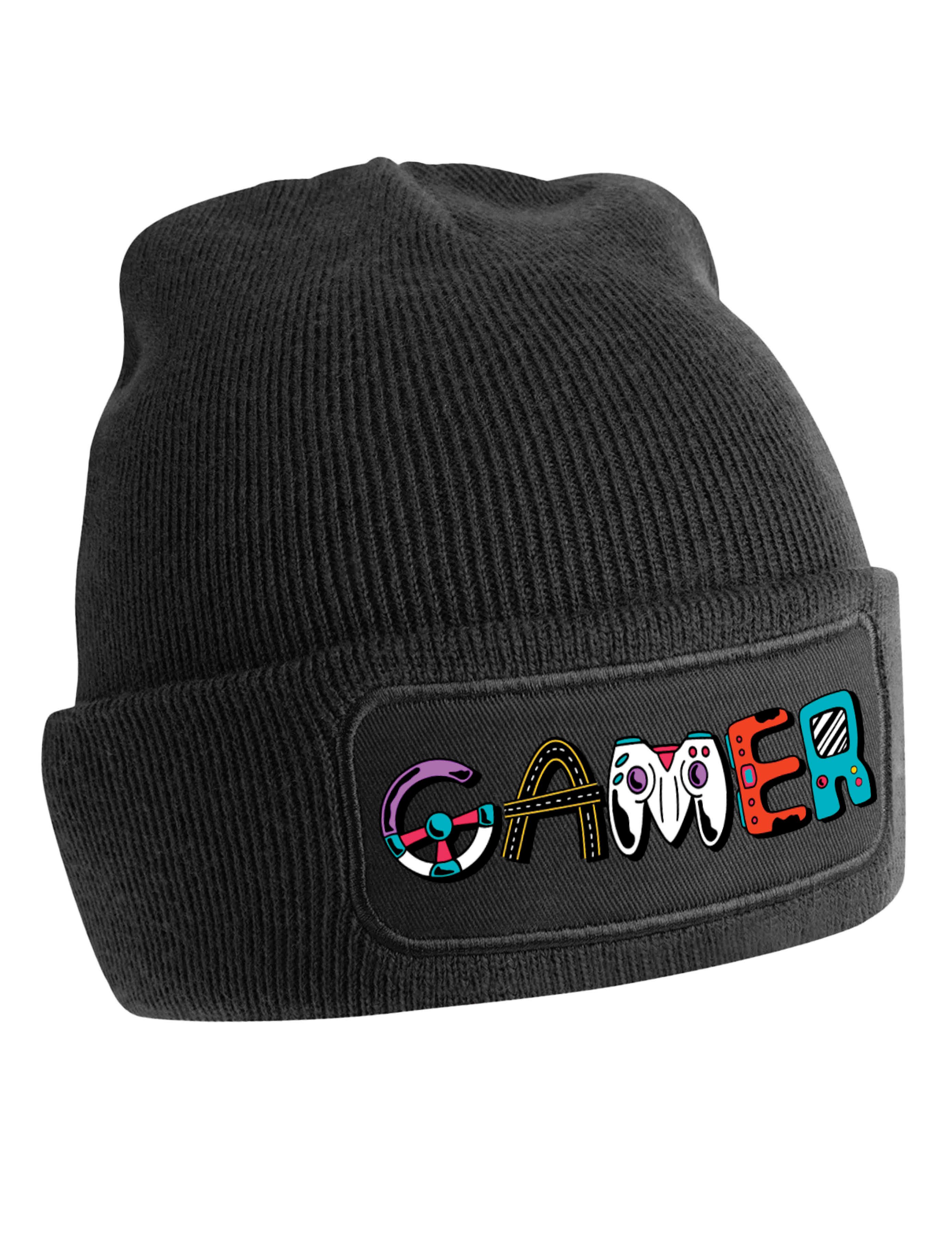 Youth Designz Beanie Unisex Kinder Beanie Mütze "Gamer" echte Zocker Gamer Print Geschenk mit lustigem Aufdruck für Jungen und Mädchen Statement