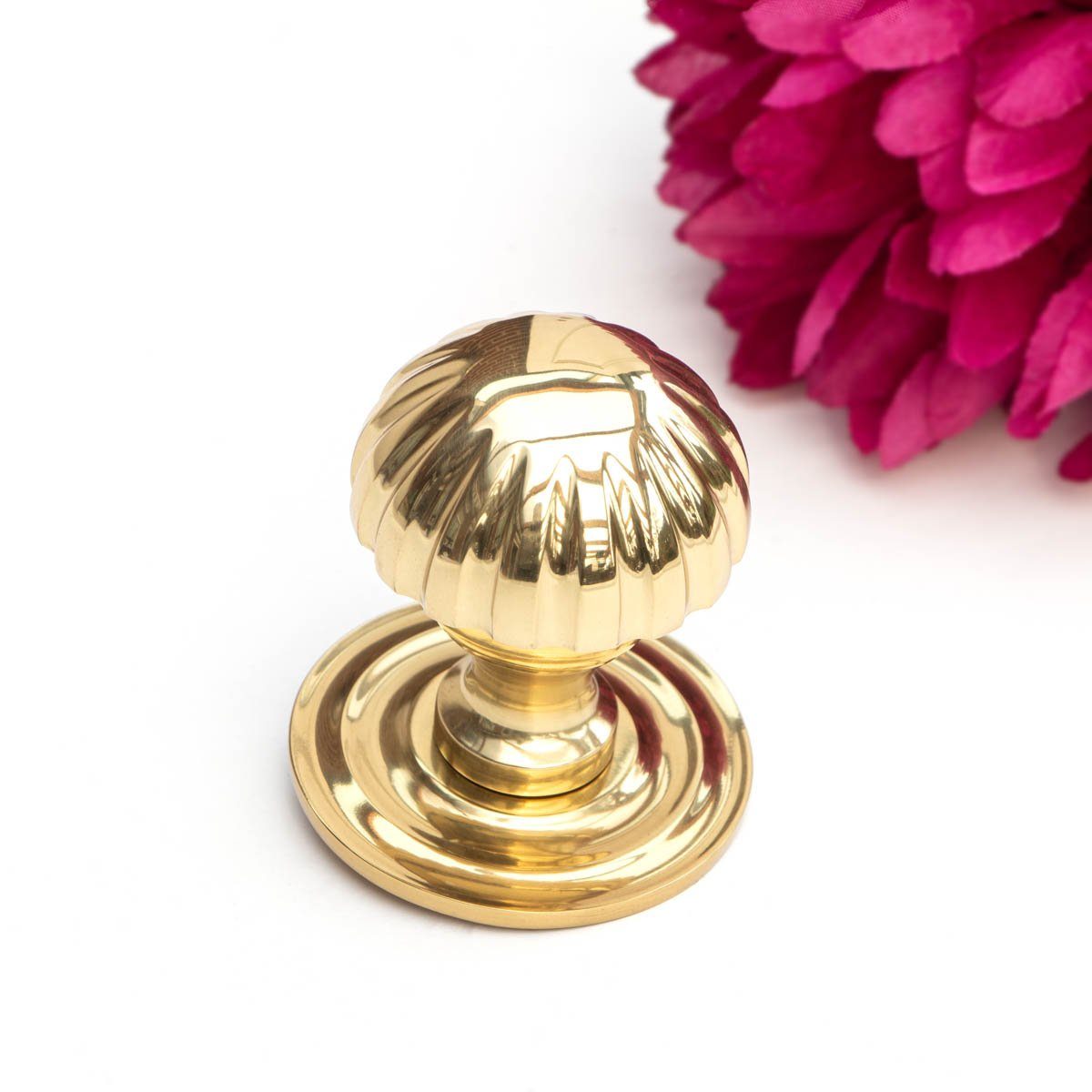 Antikas Türbeschlag Knauf für Haustüren-Knauf feststehend- Türknauf, PZ, Messing glanz