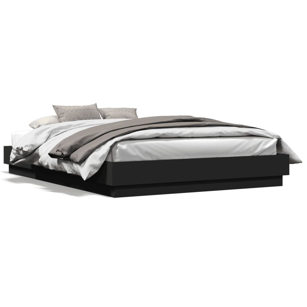 furnicato Bettgestell Schwarz 120x200 cm Holzwerkstoff günstig online kaufen