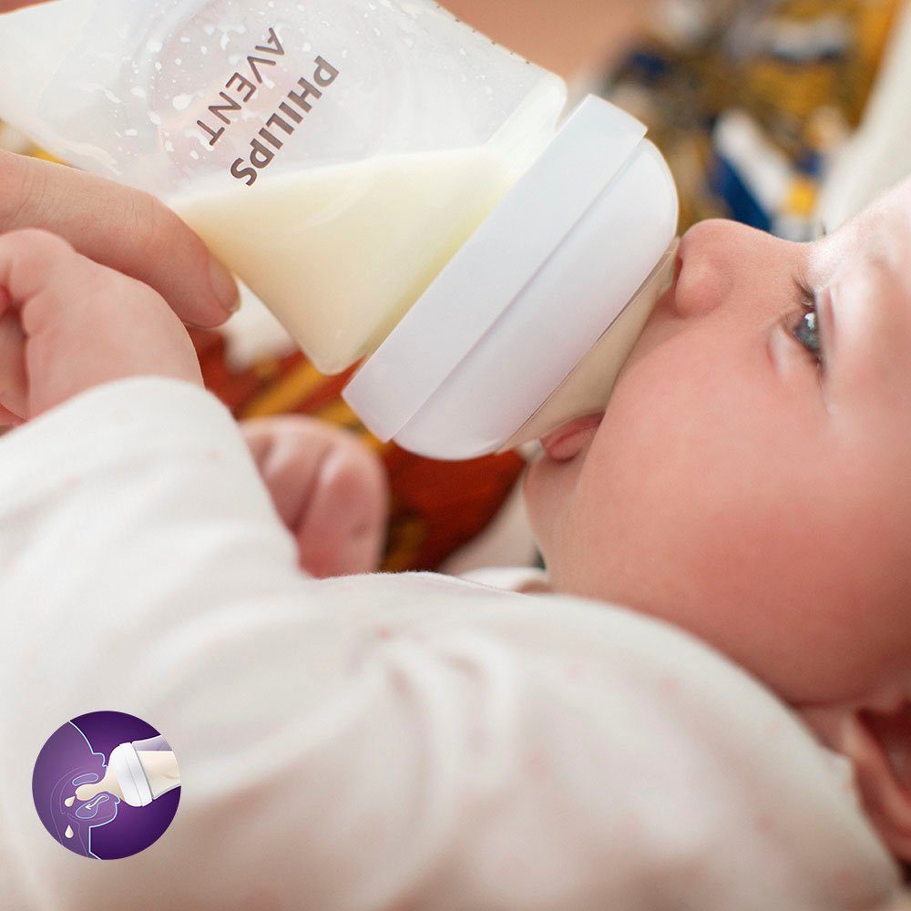 Anti-colic-Ventil 2 Philips dem Verminderung ab Natural AVENT Koliken zur 330ml, Unwohlsein SCY906/02, und Response Monat, mit Entwickelt Babyflasche Stück, 3. von