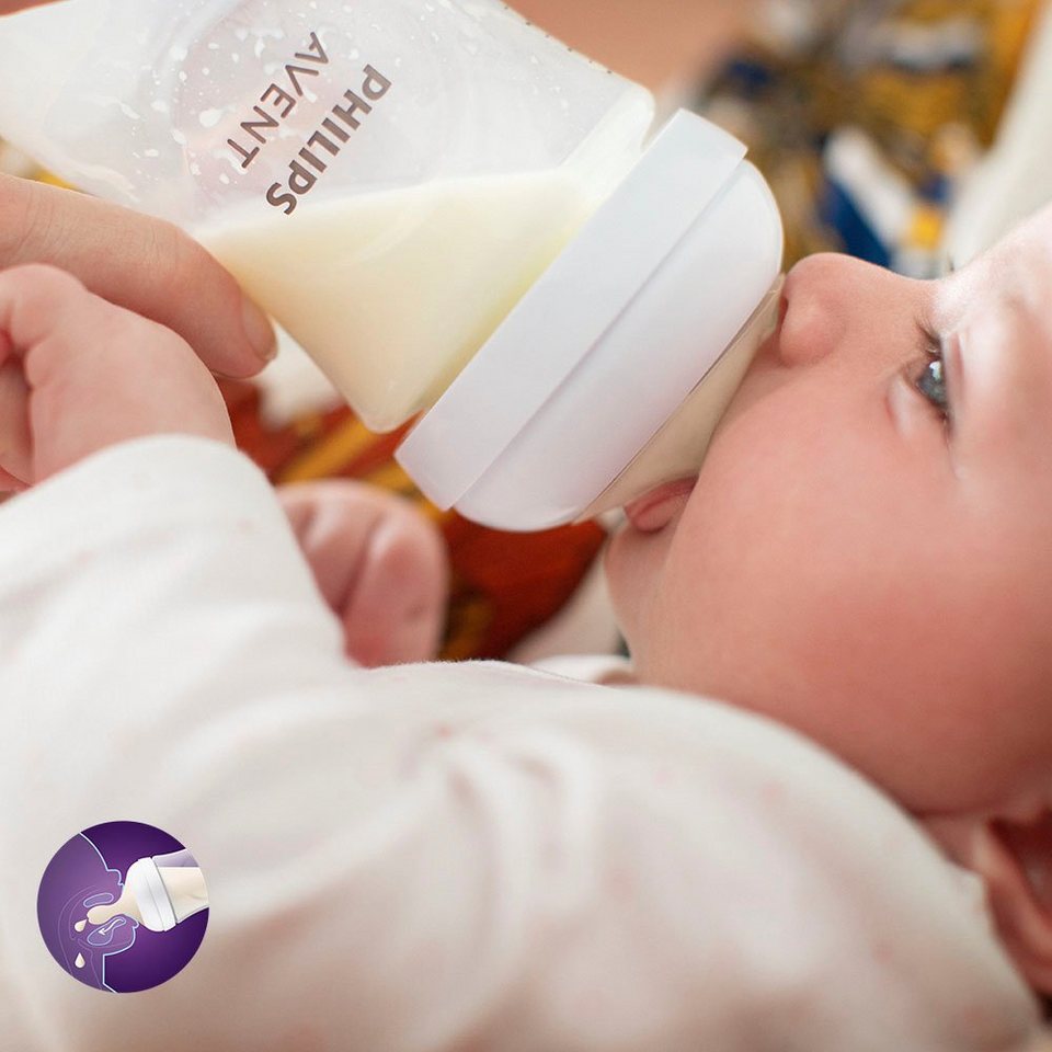 Philips AVENT Babyflasche Natural Response SCY906/02, 2 Stück, 330ml, ab  dem 3. Monat, Entwickelt mit Anti-colic-Ventil zur Verminderung von Koliken  und Unwohlsein