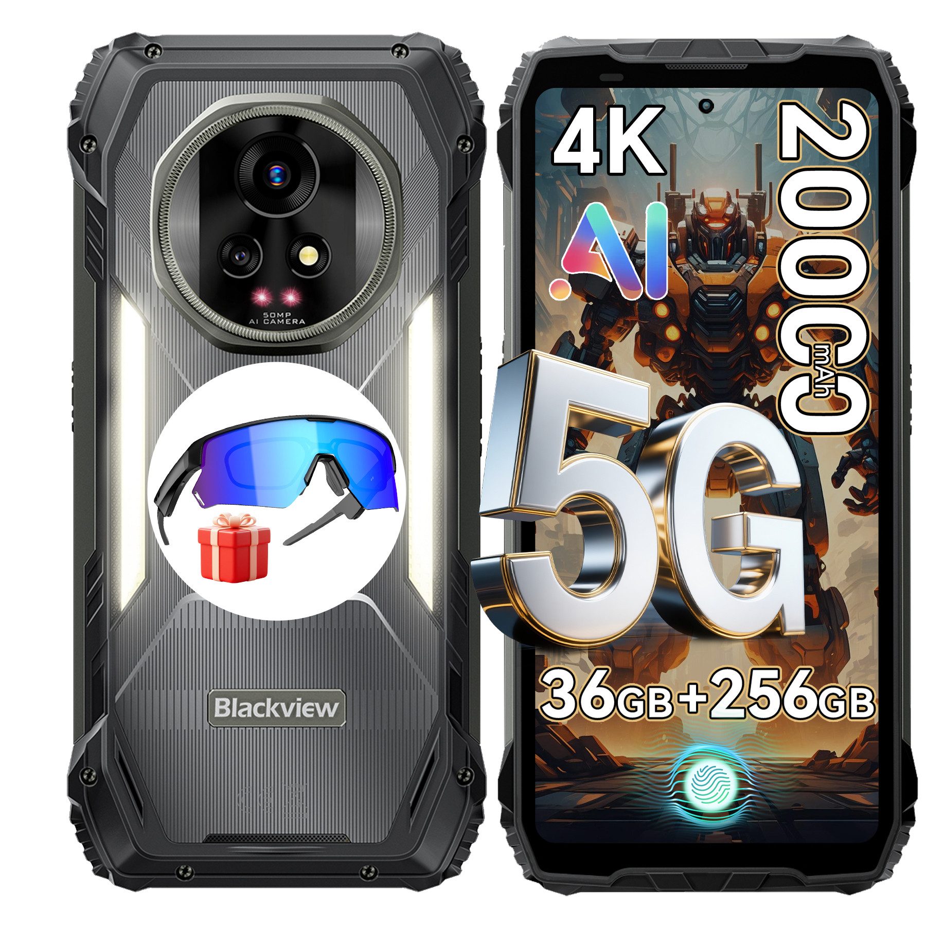 blackview XPLORE 2: Mit eSIM – Dual 50MP, 3.2K AMOLED, 20.000 mAh, 5G Outdoor Smartphone (6.73 Zoll, 256 GB Speicherplatz, 50 MP Kamera, 6.73", 120Hz, 4K, 5G, 20000mAh& 120W, Dual 50MP+20MP)