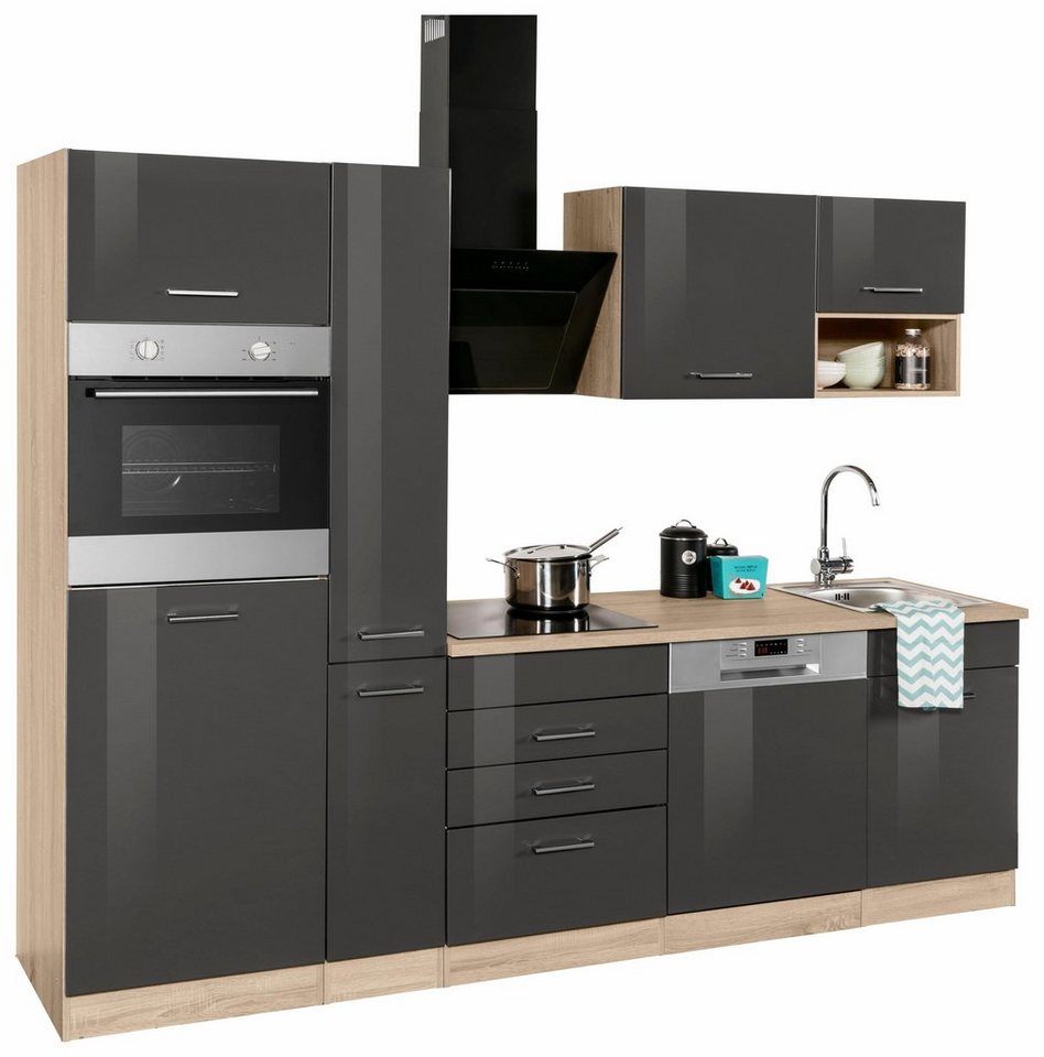 küchenzeile »haiti«, mit e-geräten, breite 260 cm | otto