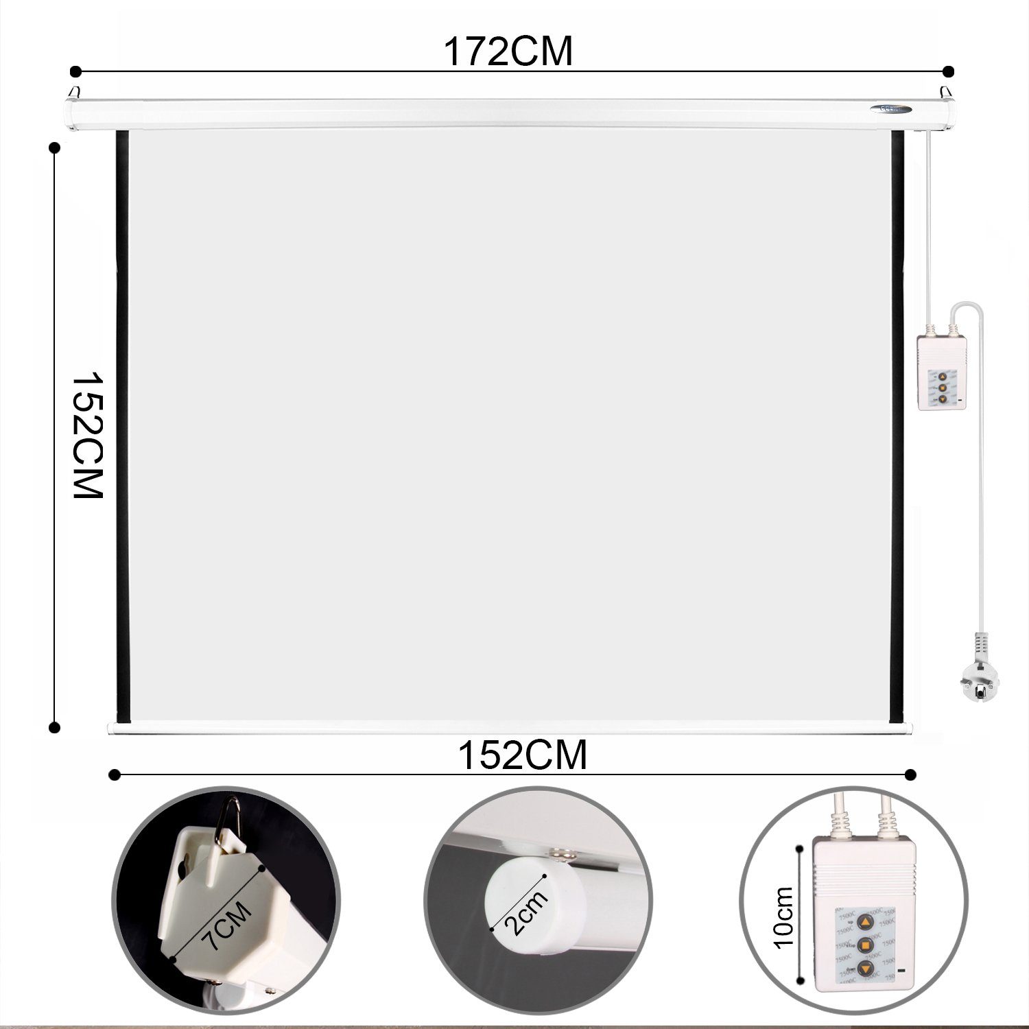 CCLIFE Motorleinwand Elektrisch Beamer Leinwand Projektionsleinwand heimkino Motorleinwand (Fernbedienung)