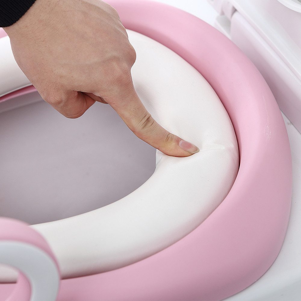 JEOBEST Toilettentrainer Töpfchen Toilettensitz Baby mit Treppe, Kinder Toilettentrainer, Höhenverstellbar, mit Rutschfesten Pedalen und PU Gepolstert & Griffe