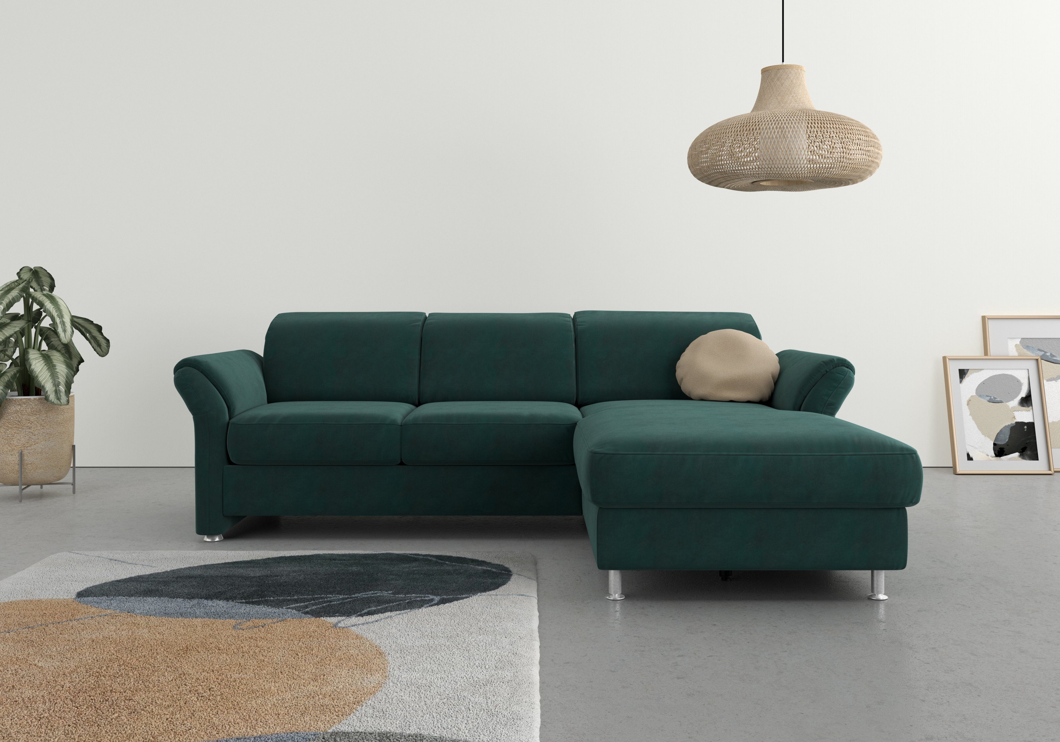 und und Apulia, wahlweise sit&more Ecksofa Armteilverstellung Bettkasten Bettfunktion, Kopf-