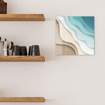 DEQORI Magnettafel 'Farbige Papierwellen', Whiteboard Pinnwand beschreibbar