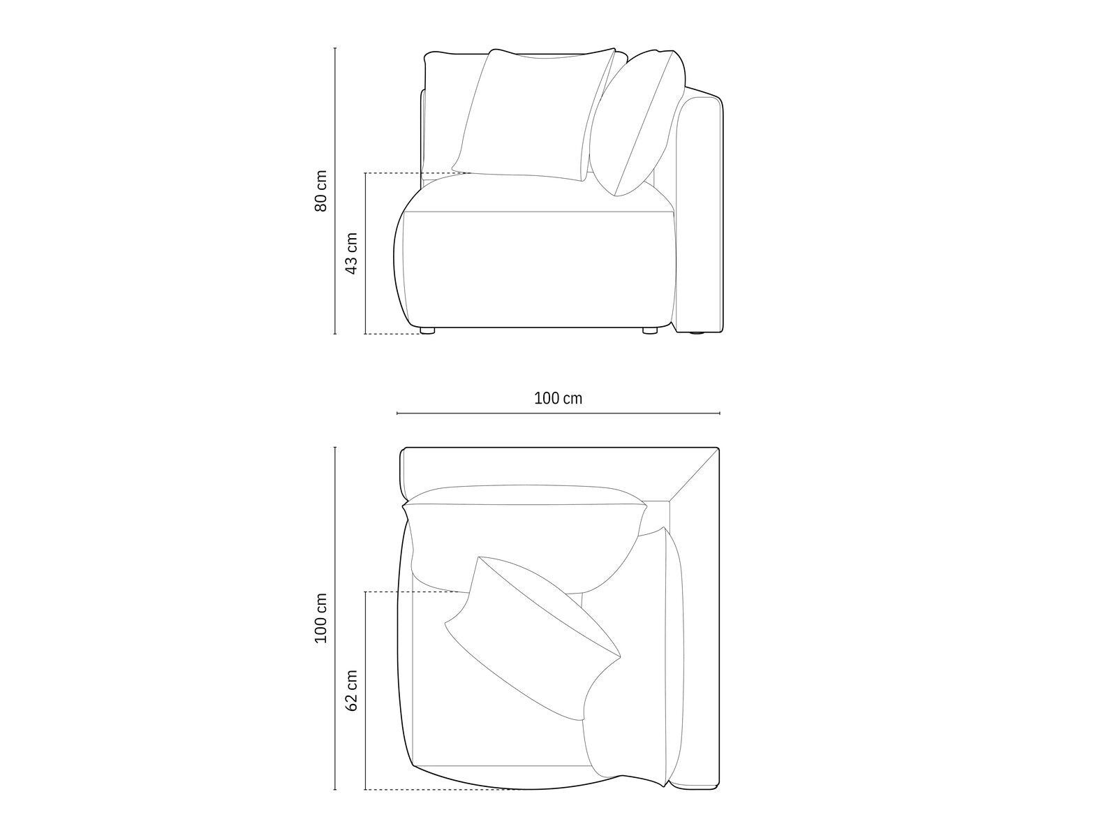 Micadoni Sofa-Eckelement Chris, 1-Sitzer Eckmodul
