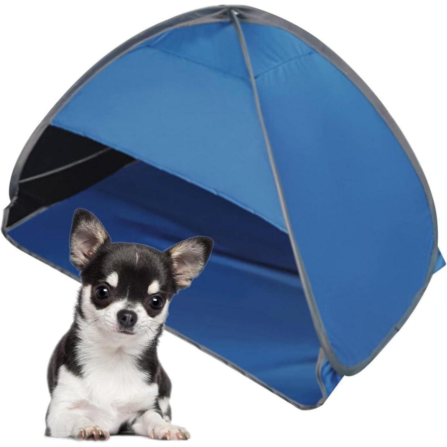 Strandmuschel Strandzelt Pop Up Sonnenschutz Anti UV Camping Picknick M Blue-vinyl