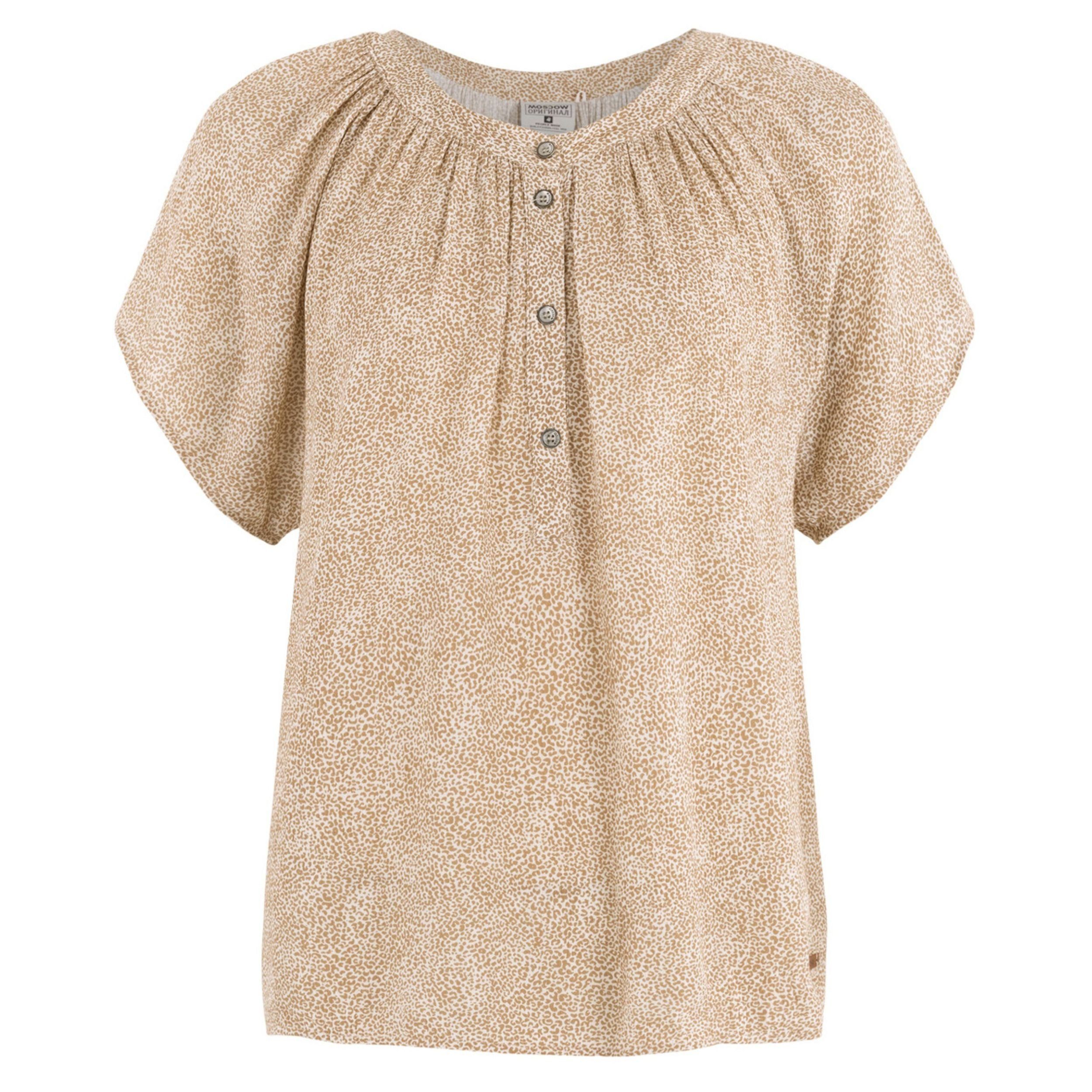 Moscow Design Druckbluse Romana Bluse in Creme mit Leopard Muster in lässiger Form