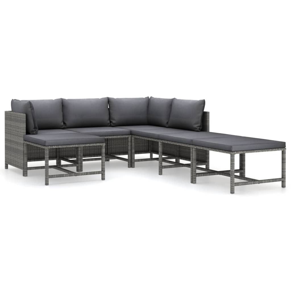 vidaXL Gartenlounge-Set 7-tlg. Garten-Lounge-Set mit Kissen günstig online kaufen