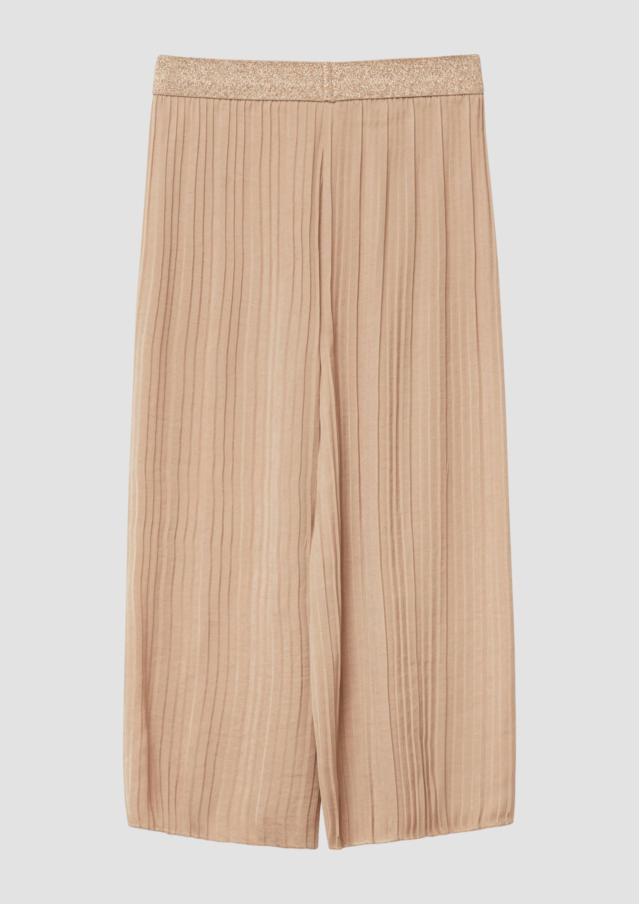 s.Oliver Chinos Hose Plisseehose mit Wide Leg und Glitzerbund