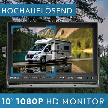 VSG24 10" Rückfahrsystem PROFI HD XL für Schwerlast Fahrzeuge - Monitor, 1x Rückfahrkamera (Robustes IP69K Rückfahrsystem für Transporter LKW Anhänger Wohnmobile)