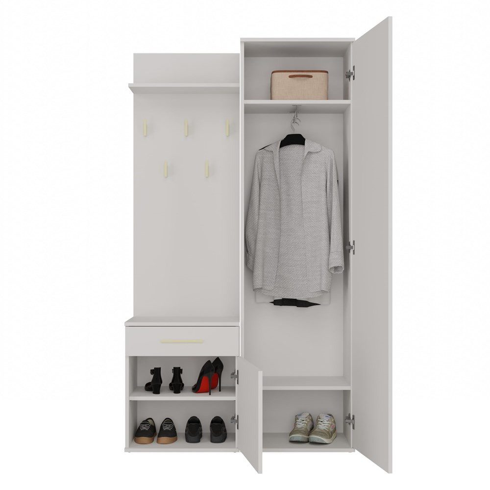 MAGOWA Kompaktgarderobe Moderner Kleiderschrank mit Spiegel günstig online kaufen