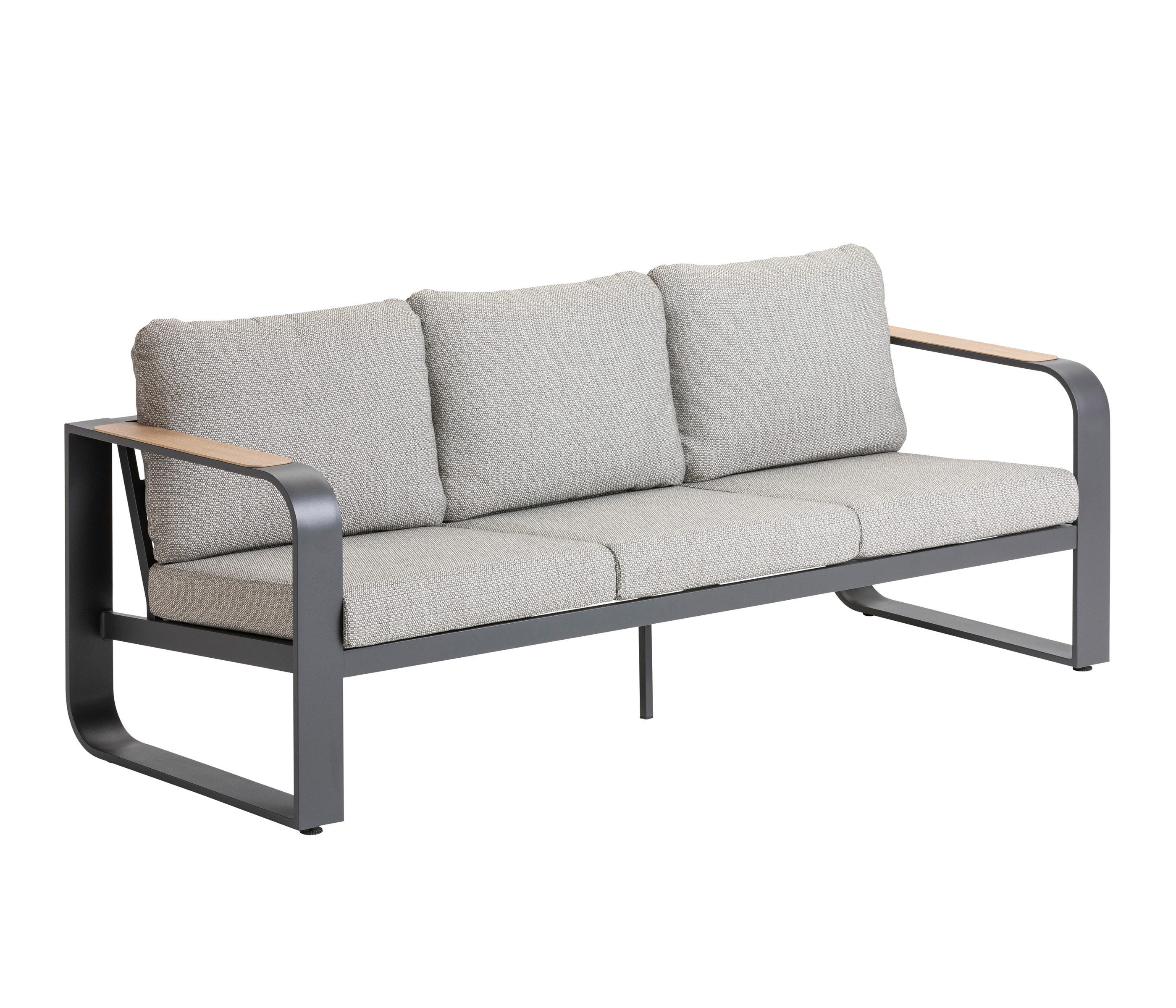 Dehner Gartenlounge-Set Salo aus Aluminium, 4teilige Sitzgruppe, 5 Sitzplätze, moderne Lounge, inkl. wasserabweisender Polster und Tisch