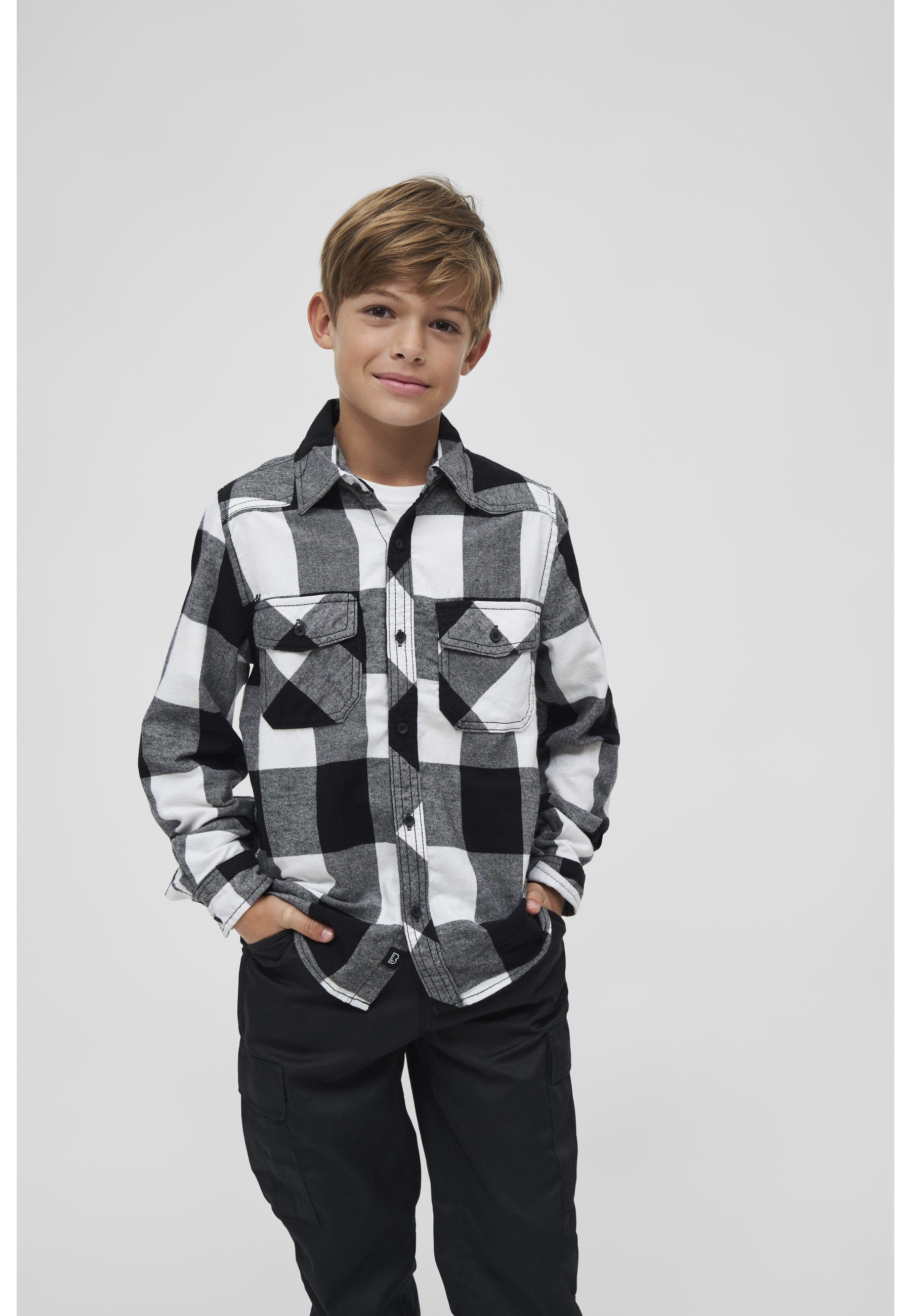 Brandit Langarmhemd Brandit Unisex Checkshirt Kids (1-tlg)
