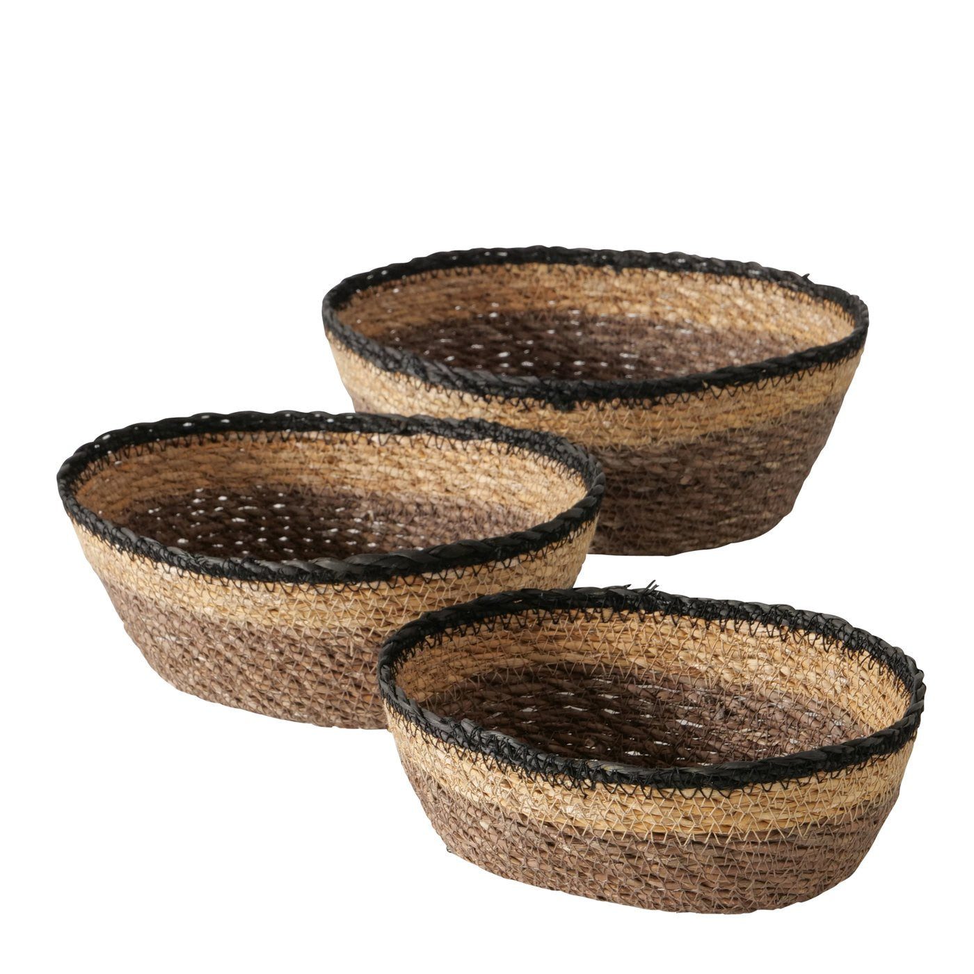BOLTZE Dekokorb Körbe aus Seegras oval 3er-Set von Boltze Setpreis Moderne Ablage