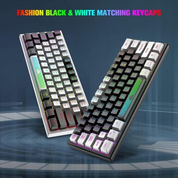 ZIYOU LANG RGB-Chroma-Hintergrundbeleuchtung Gaming-Tastatur (mit Immersives Spielerlebnis, halbmechanisches Tastenkappendesign)