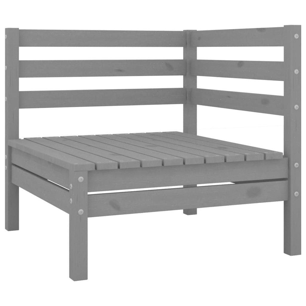 vidaXL Gartenlounge-Set 5-tlg. Garten-Lounge-Set Massivholz Kiefer Grau, (1-tlg)