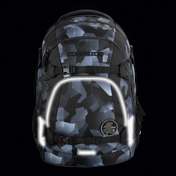 coocazoo Schulranzen Schulrucksack-Set MATE Grey Rocks 3-teilig (Rucksack, Mäppchen, Sporttasche), ergonomisch, reflektiert, Körpergröße: 135 - 180 cm