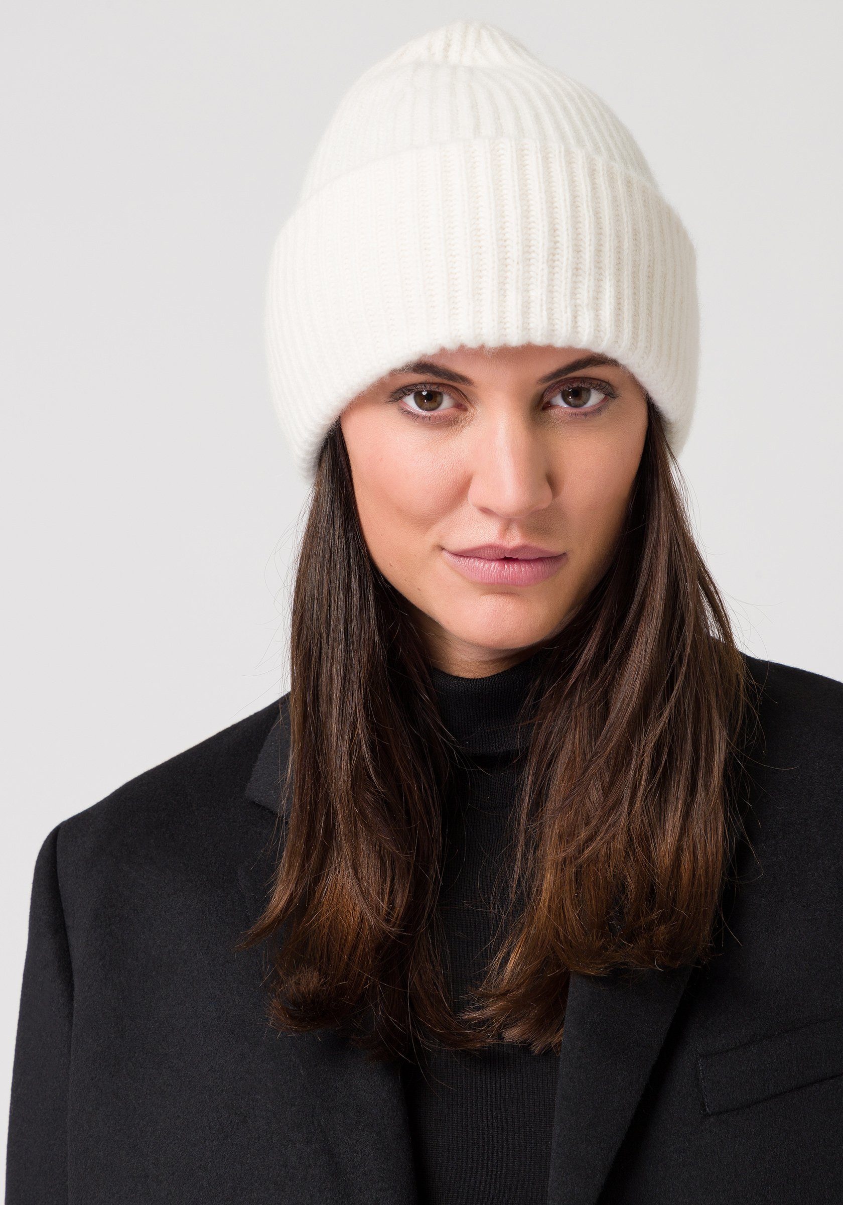 Style & Republic Beanie Style Republic Kaschmir Chunky Beanie Damen mit breitem Umschlag