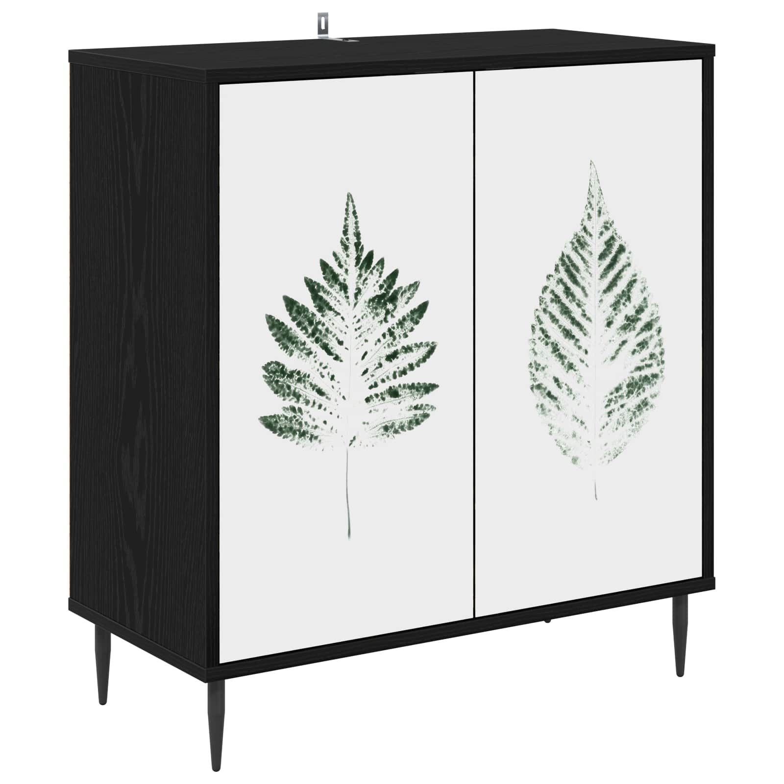 vidaXL Sideboard Sideboard HANAU Schwarz Eichen-Optik 69 x 33 x 76 cm (1 St)