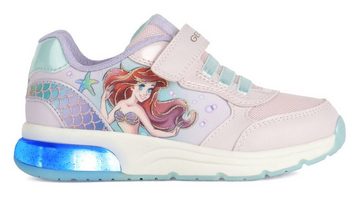 Geox Blinkschuh J SPACECLUB GIRL Sneaker mit Disney Arielle-Motiv, Freizeitschuh, Halbschuh, Schnürschuh