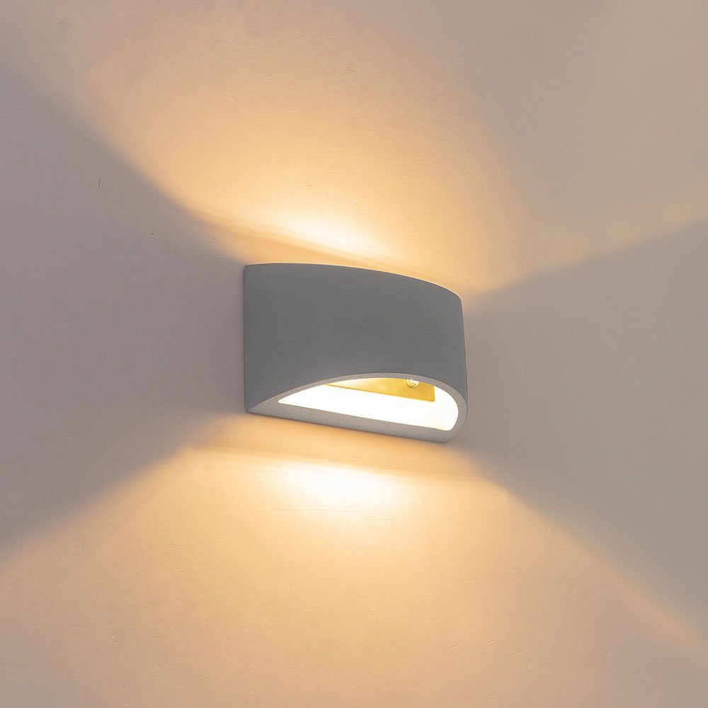 etc-shop LED Wandleuchte, Leuchtmittel inklusive, Warmweiß, Down Lampe LED- and Beton Up Modern Wandlampe Innen Flur