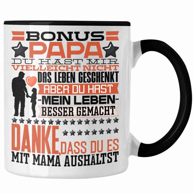 Trendation Tasse Bonus Papa Stiefvater Tasse Geschenk Stiefpapa Geschenkidee von Tocht