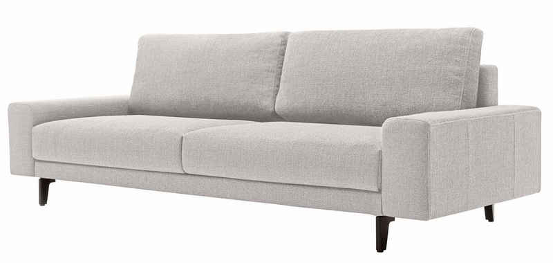 hülsta sofa 3-Sitzer »hs.450«, Armlehne breit niedrig, Breite 220 cm, Alugussfuß Umbragrau, wahlweise in Stoff oder Leder