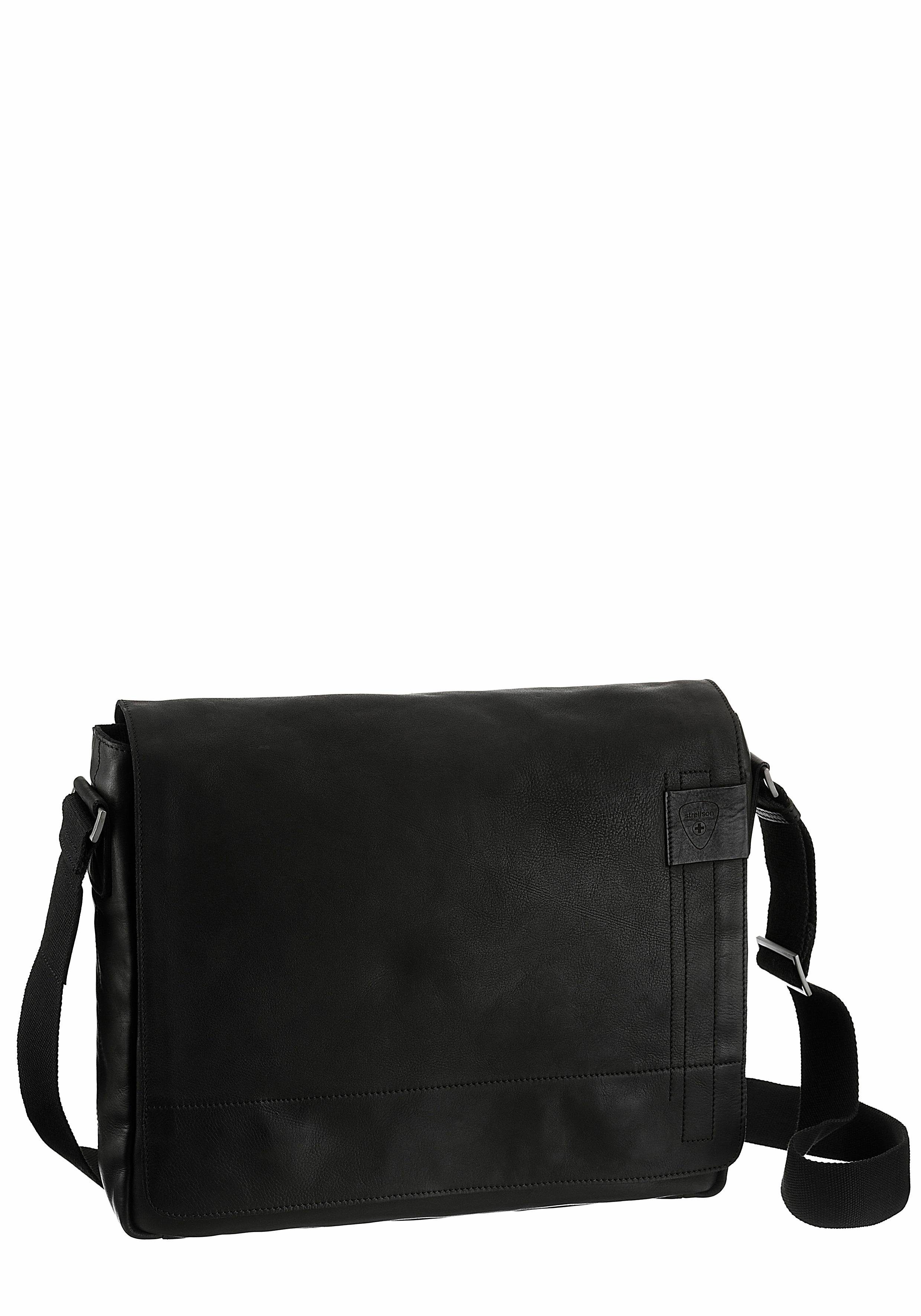 Strellson Messenger Bag, aus Leder mit verstellbarem Umhängeriemen