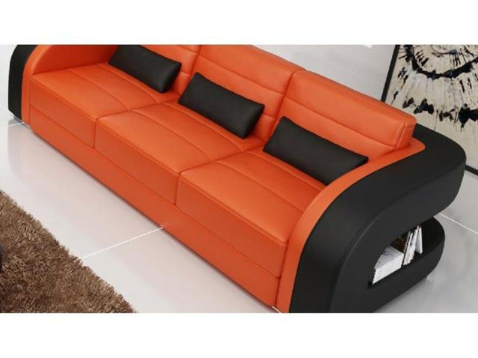 JVmoebel Sofa Sofas, in Couch Ledersofa Europe Designer Schwarz-weiße 3+2+1 Sofagarnitur Sofa Made