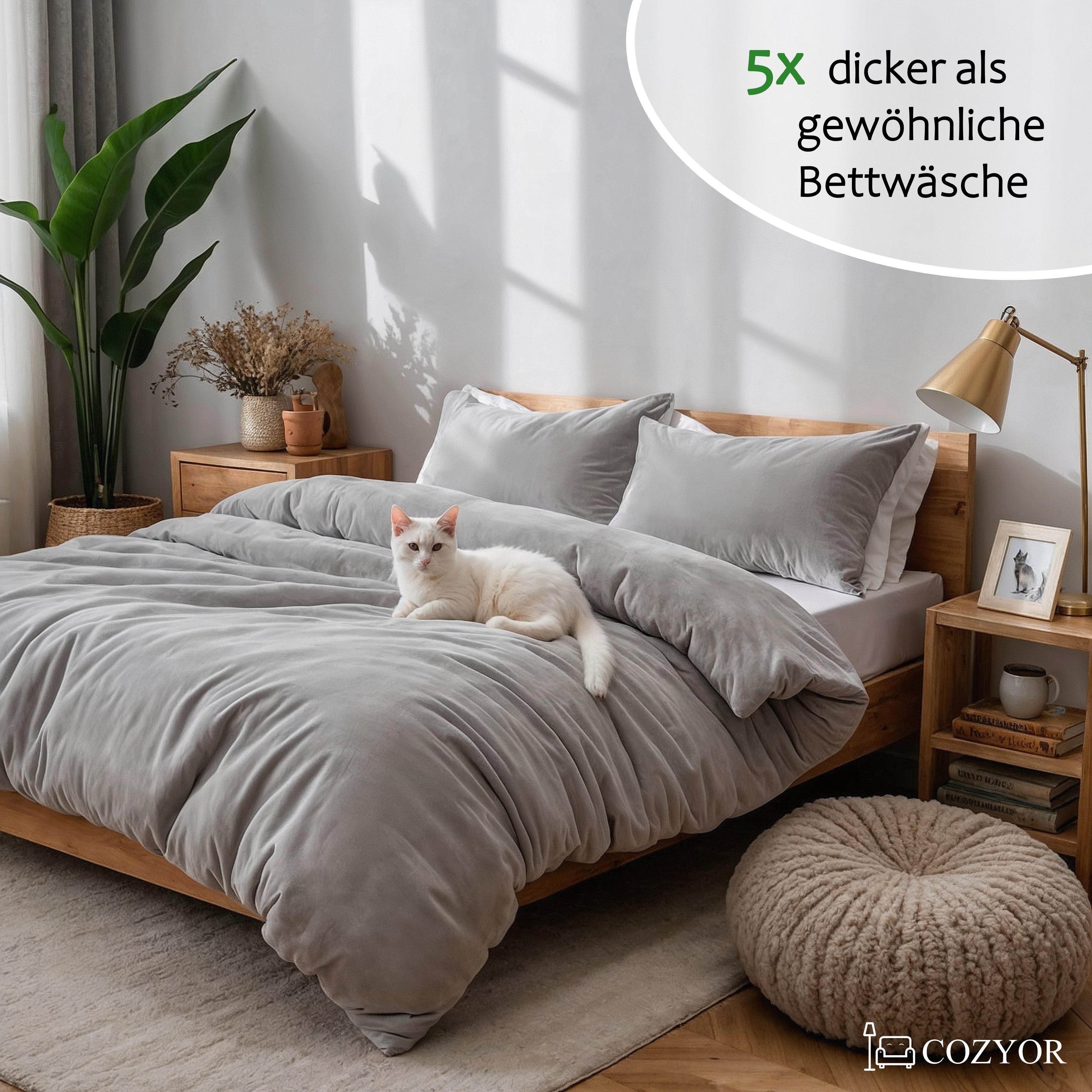 Cozyor Bettwäsche Kuschelbettwäsche flauschig warmer Teddy Plüsch, Biber, W günstig online kaufen