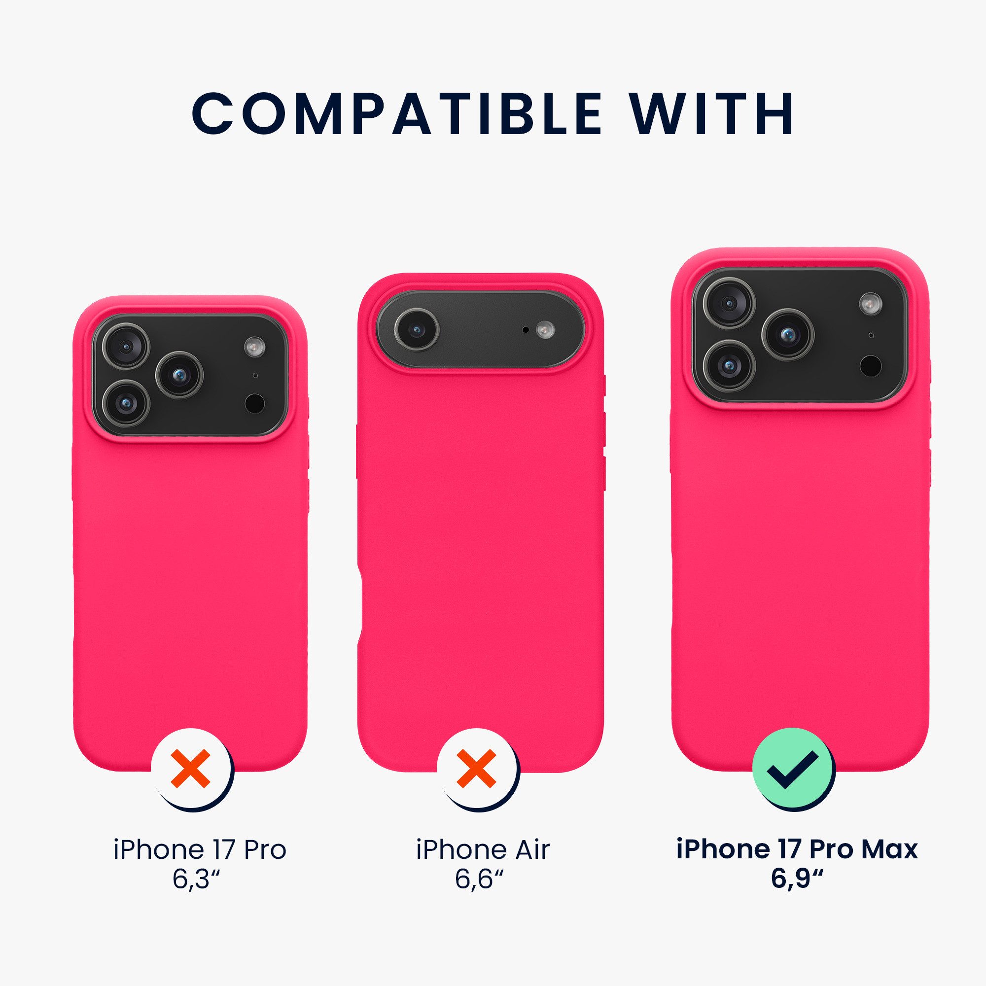 kwmobile Smartphone-Hülle Hülle für Apple iPhone 17 Pro Max, Hülle Silikon gummiert - Handyhülle - Handy Case Cover