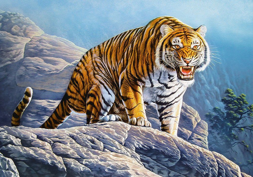 Castorland Puzzle Castorland B-53346 Tiger on the Rocks, Puzzle 500 Teile, Puzzleteile