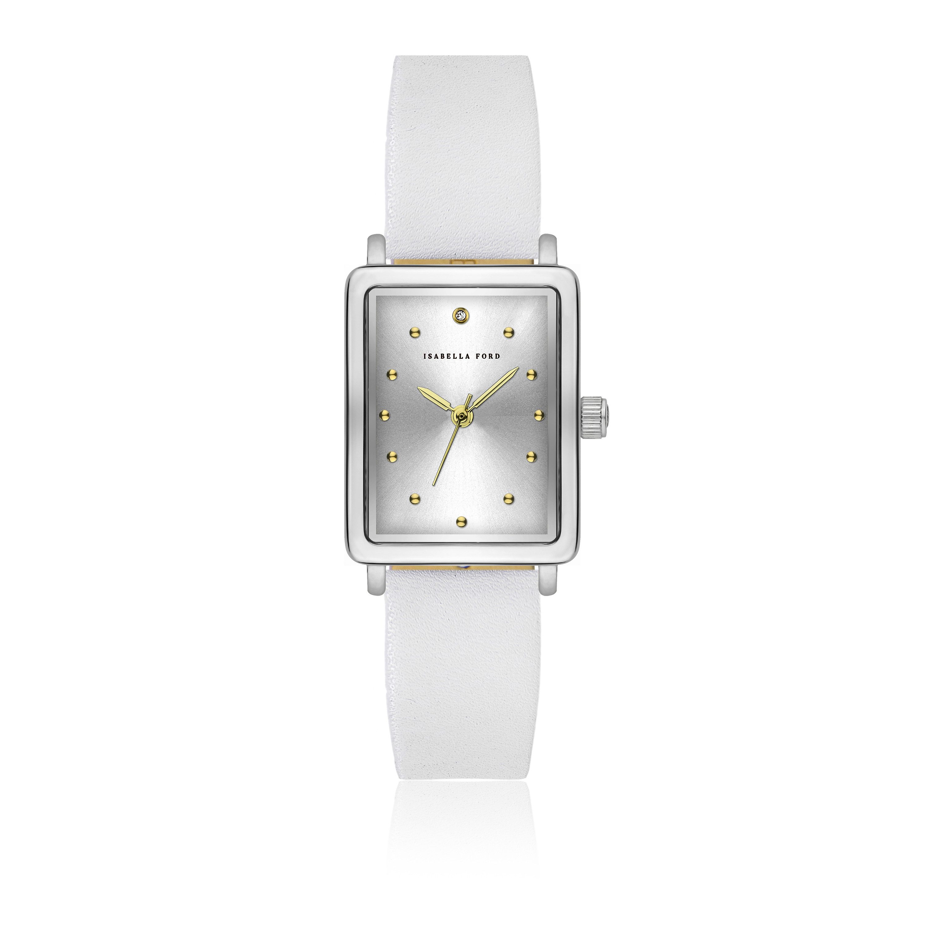 ISABELLA FORD Quarzuhr FG7-S044S Isaure White Gepolstert und glatt vernäht