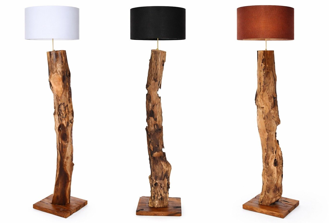 Bambus-Lounge Stehlampe Kayu Stehleuchte Holz H190 cm Holzlampe Schwemmholz Stehlampe, ohne Leuchtmittel