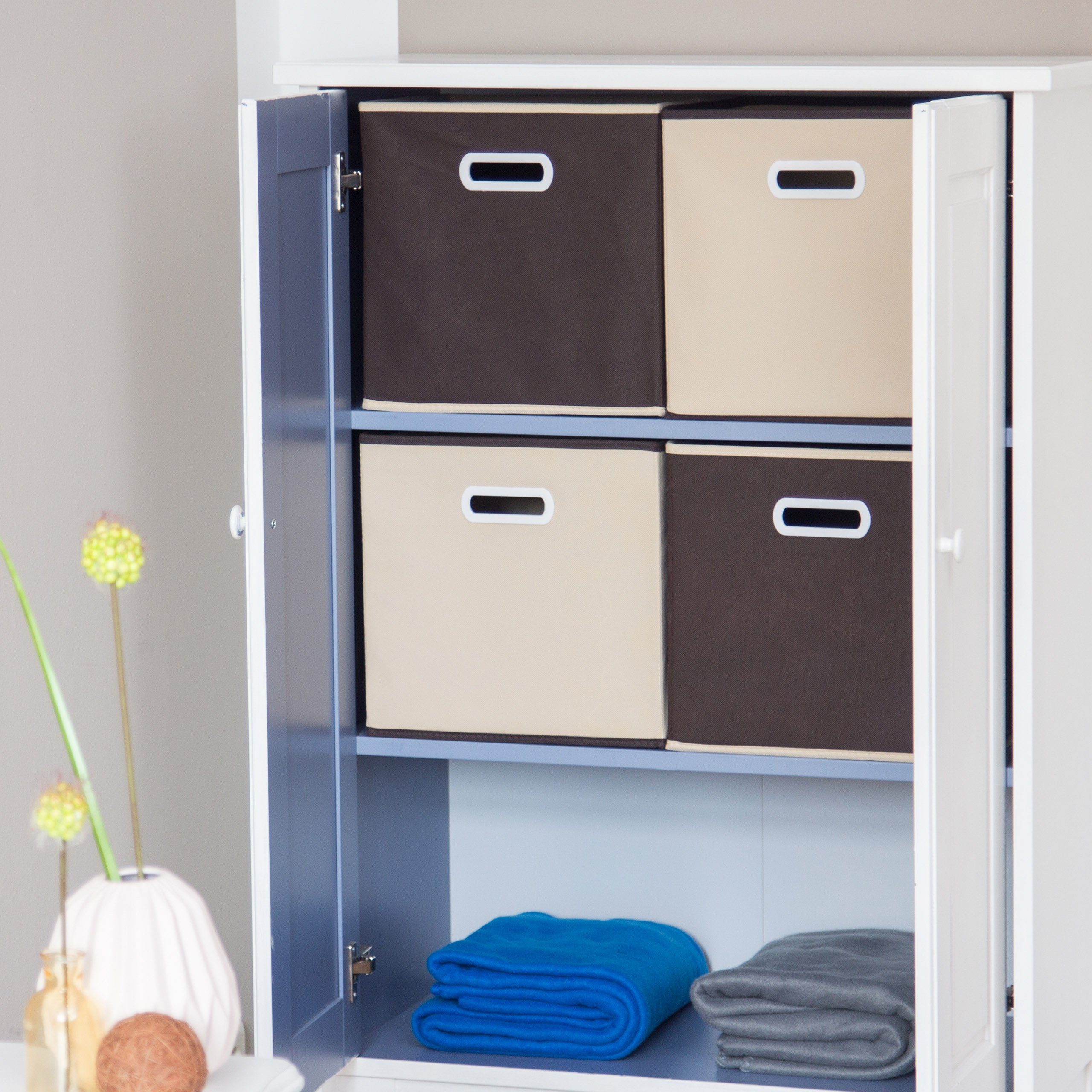 relaxdays Faltbox 6 x Faltbox braun