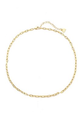 Hey Happiness Statementkette Damen Glieder Strukturiert, 18K Roségold vergoldet, Edelstahl Kette Chunky, wasserfest