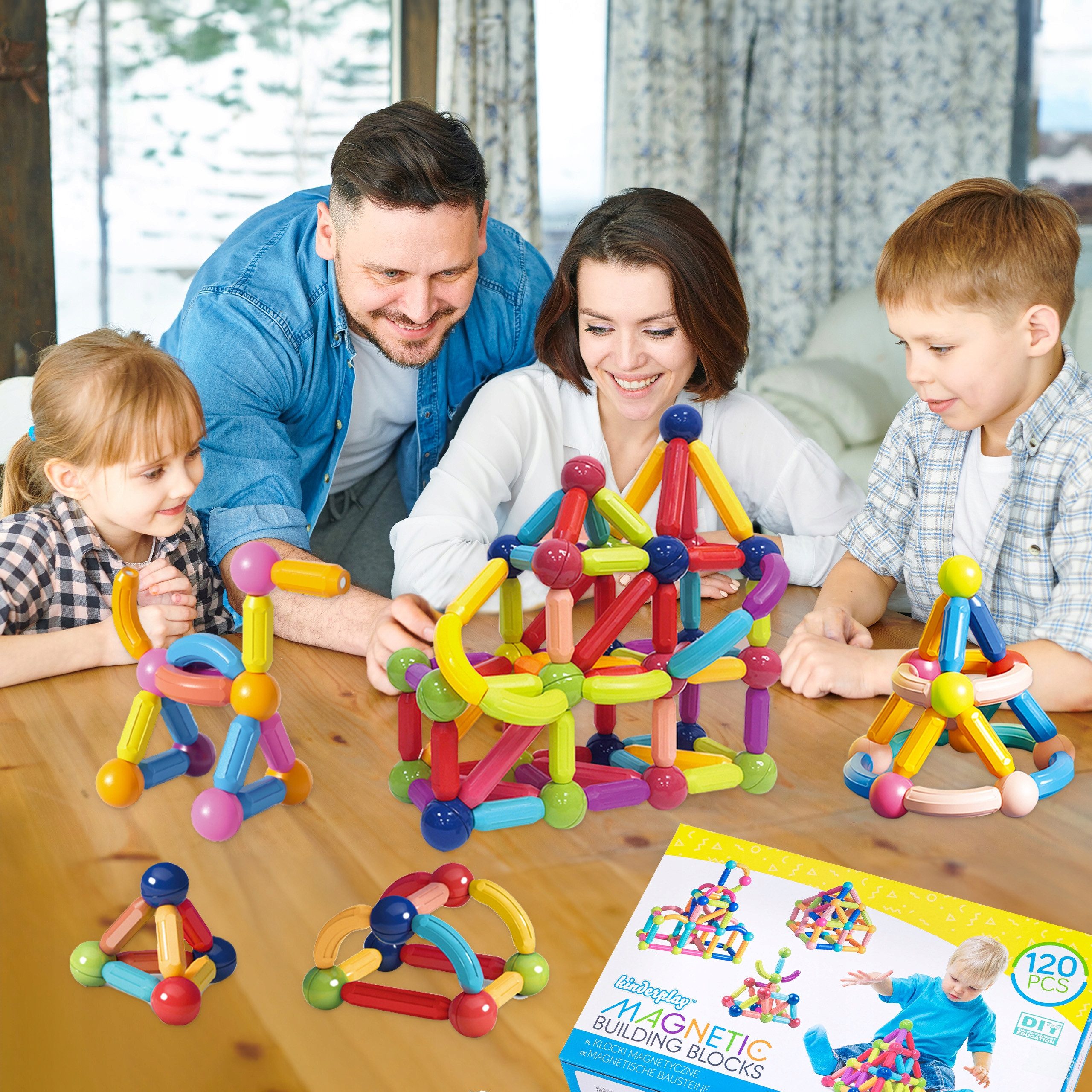 kinderplay Magnetische Konstruktionsbausteine – 120 Teile – Lernspielzeug K günstig online kaufen