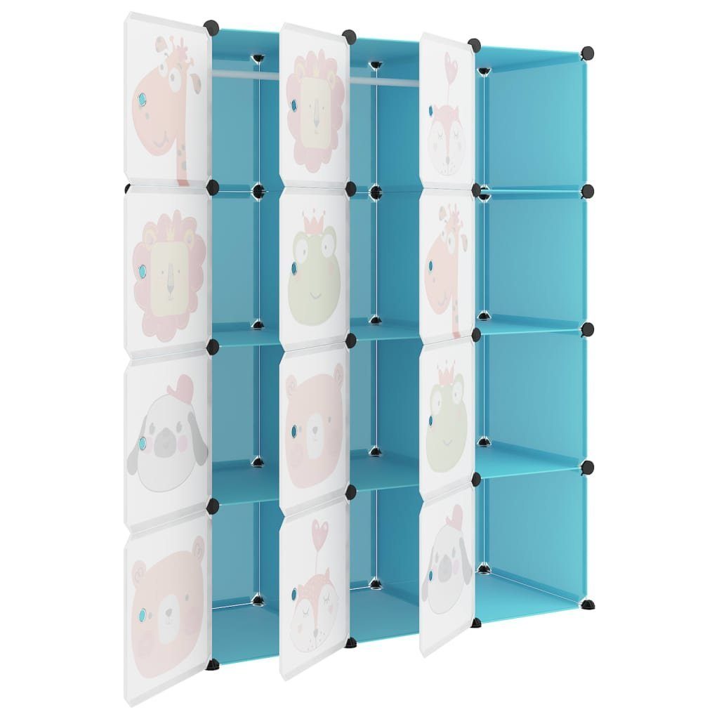 Kinderschrank Aufbewahrungsbox DOTMALL Türen, Blau Mehrzweck,für Kinderregal Kinder mit