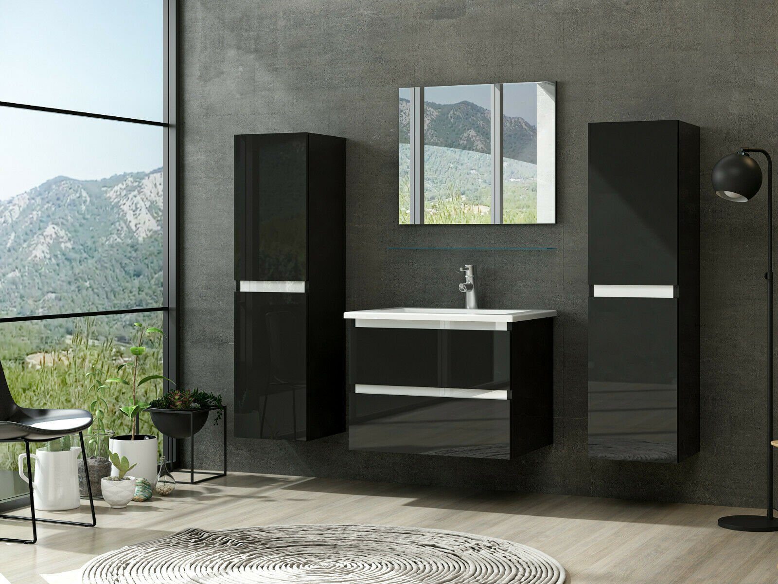 Homeline Badmöbel-Set Deniz und Marcel New in 3 Größen Hochglanz Badmöbel, günstig online kaufen