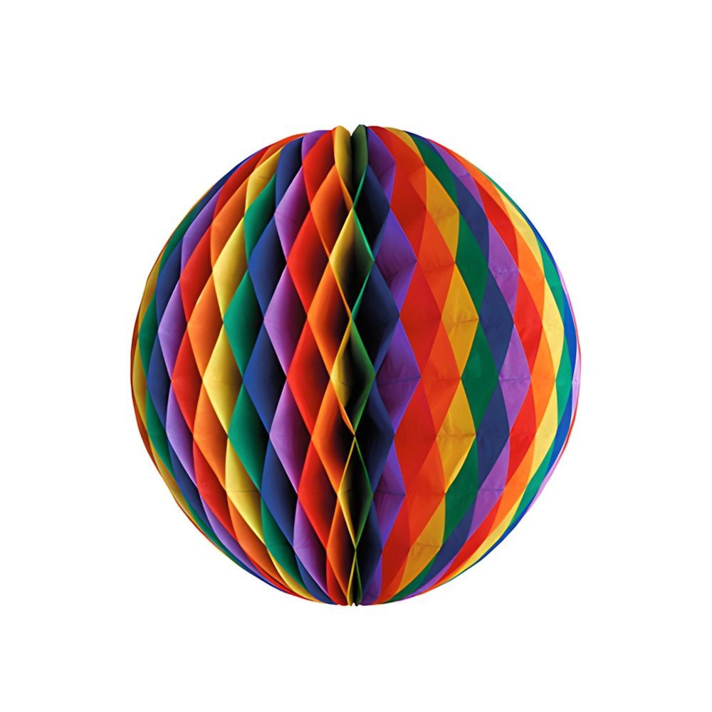 PAPSTAR Wabenball Wabenball Ø 60 cm Rainbow schwer entflammbar 5 Stk