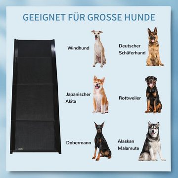 PawHut Hunderampe Klappbare Kofferraumrampe aus Alu, Hundeeinstiegshilfe, bis 40 kg (Autorampe, 1-St., Set), 158L x 43.5B x 2.5H cm