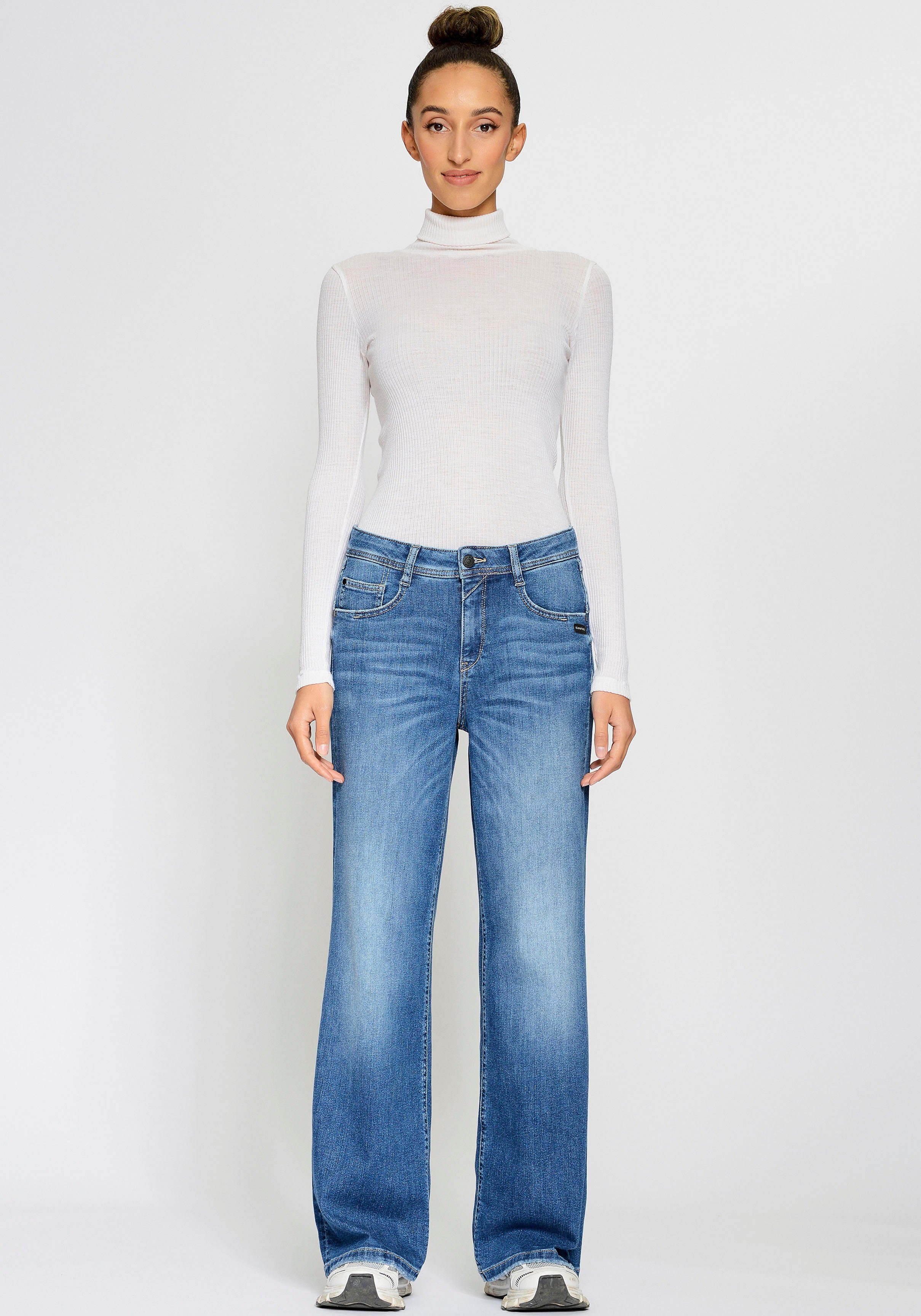 GANG Weite Jeans 94AMELIE WIDE aus Stretch-Denim – Bild 5 von 5
