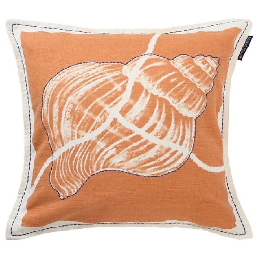 Lexington Kissenhülle Kissenhülle Muschel Leinen Orange Weiß (50x50)
