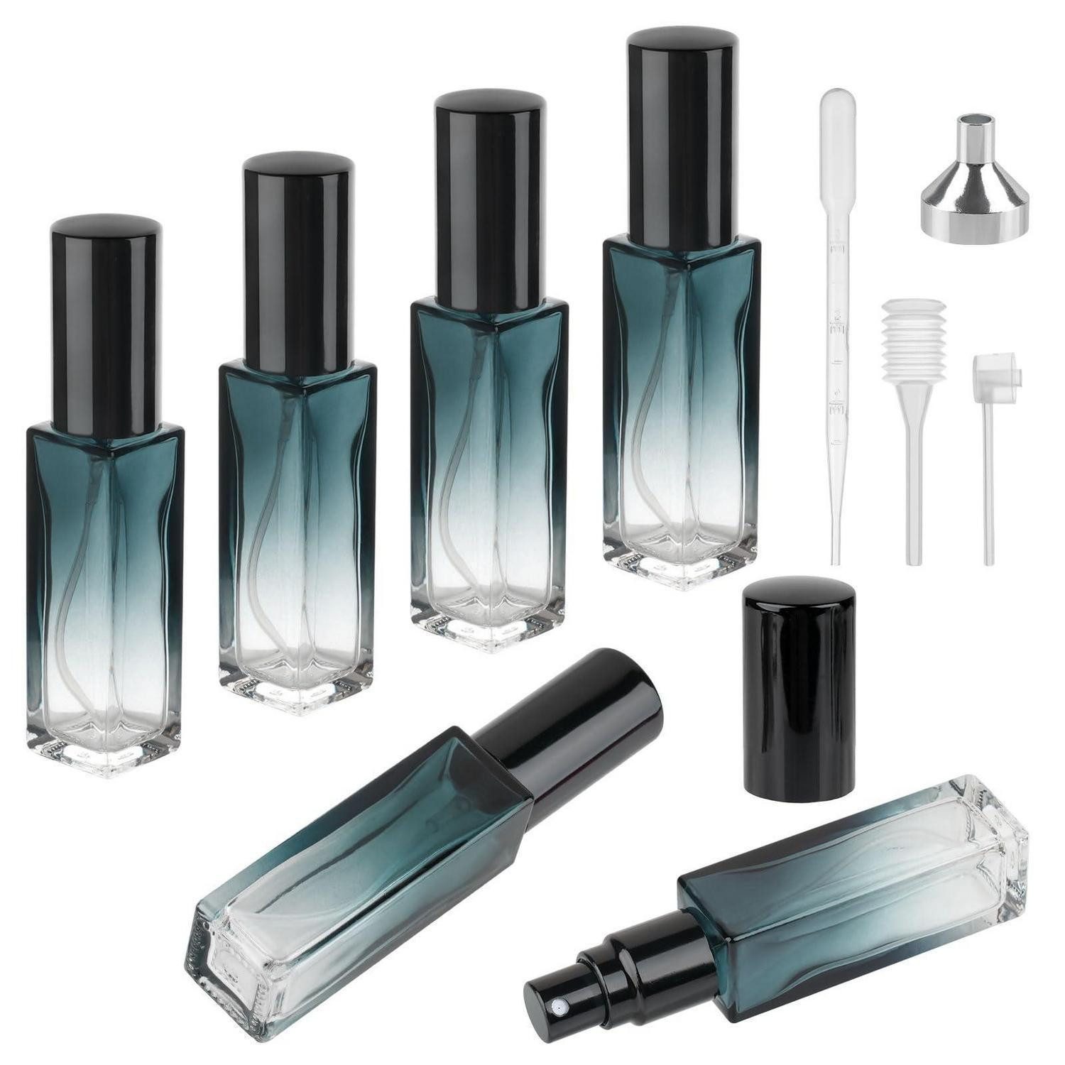 LuxusKollektion Parfümzerstäuber Parfümzerstäuber Set 6x Mini Glas blauverlaufend (6 St)