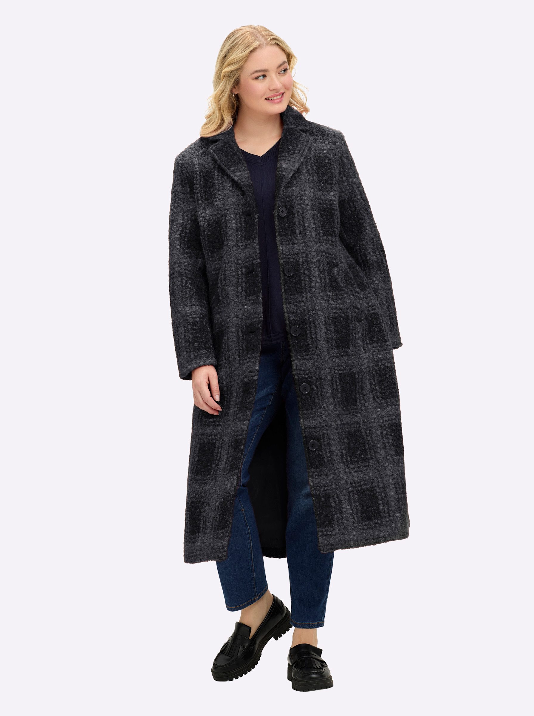 Sheego Langmantel Karo-Mantel günstig online kaufen