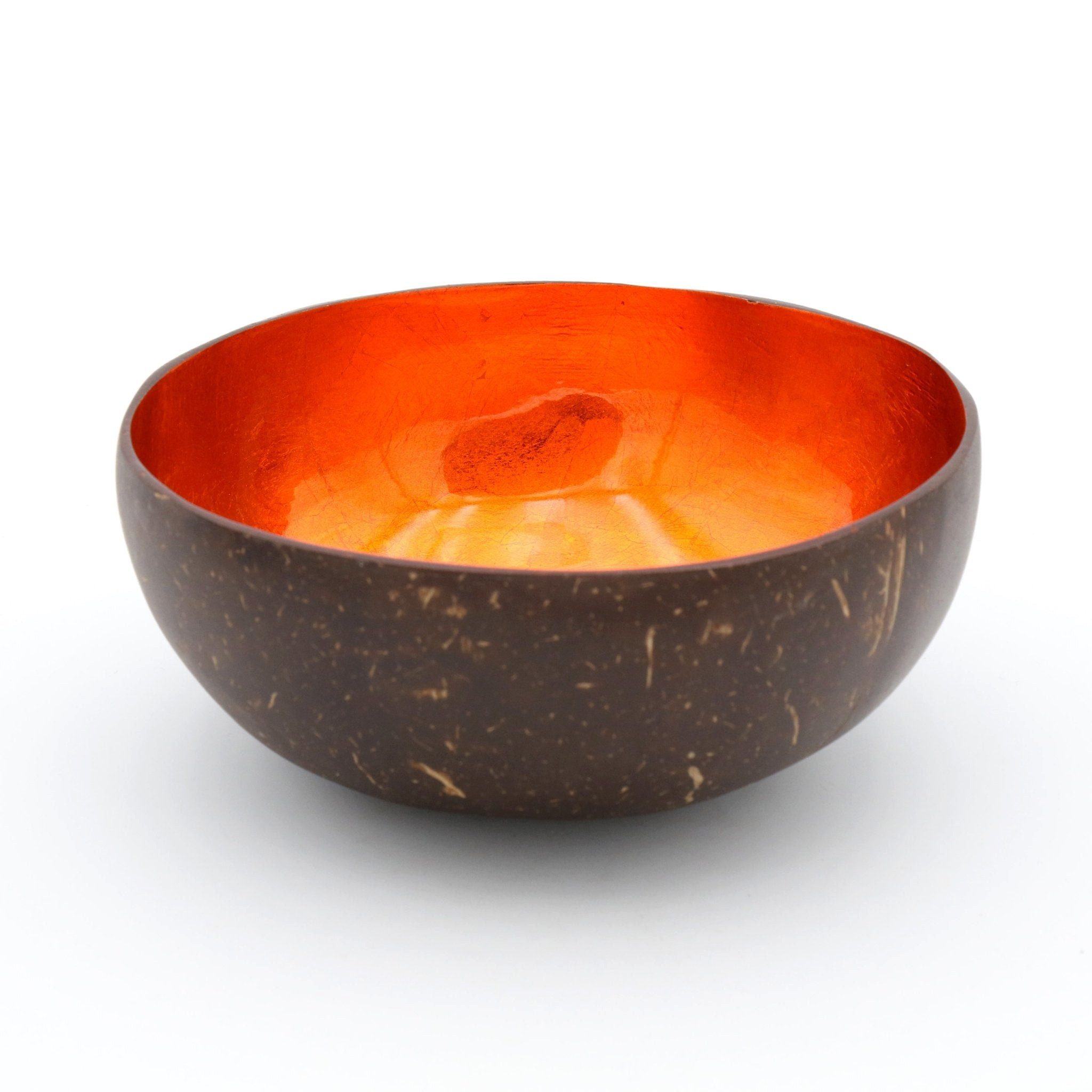 QTMY Kokosnuss-Dekoschale – Handgefertigt, Natürliche Schale, Ca. 13x5,8 Cm, Für Süßigkeiten, Nüsse, Deko (Gelb)